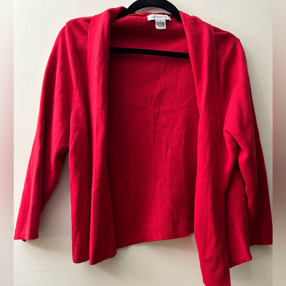 Liz Claiborne Red Cardigan, size xl